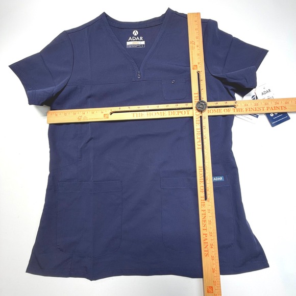 Adar Pro Women's Scrub Top Large Navy Tailored Fit NWT Medical Uniform P9400 - Picture 2 of 7